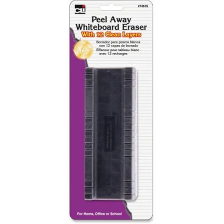 Charles Leonard Whiteboard Eraser, Peel Away Layers, 5" Felt, PK6 74515